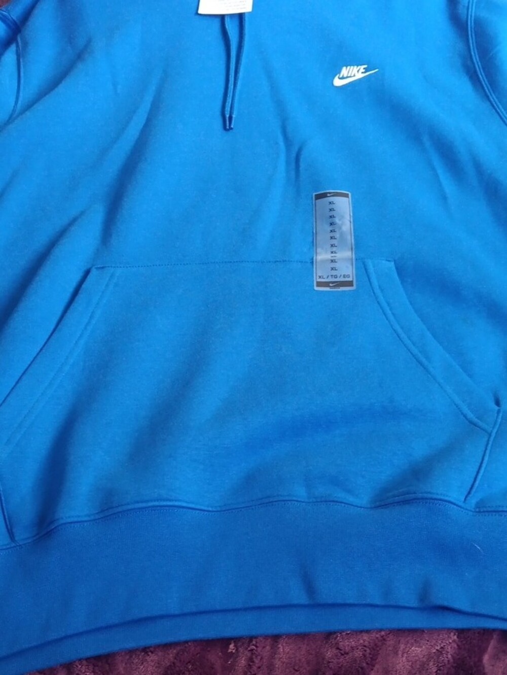 Nike Blue Pullover Hoodie with White Swoosh - Picture 2 of 4